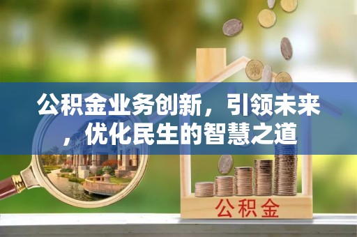 大观公积金业务创新，引领未来，优化民生的智慧之道
