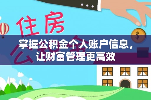 大观掌握公积金个人账户信息，让财富管理更高效