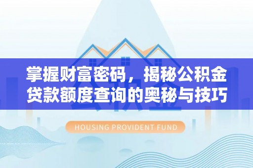 大观掌握财富密码，揭秘公积金贷款额度查询的奥秘与技巧